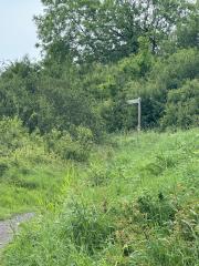 At the time of our visit, the path diversion wasn't very well marked - even this signpost seemed to point to somewhere without a path!